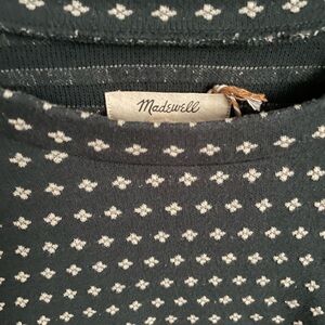 Madewell Dark Evergreen and White Patterned Top